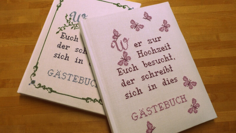 Gästebücher mit besticktem Stoffeinband